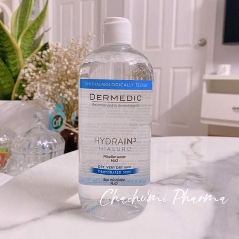 Dermedic HYDRAIN3 HIALURO Micellar Water H2O - Tẩy Trang Cho Da Mất Nước 500ml