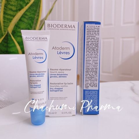 Bioderma Atoderm Baume Lerves - Sáp Dưỡng Ẩm Dành Cho Môi Khô, Nứt Nẻ 15ml