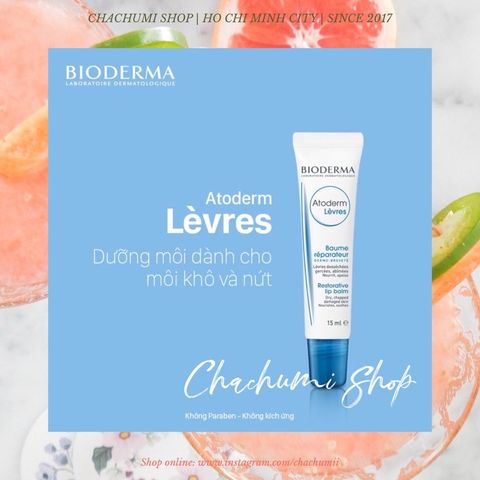 Bioderma Atoderm Baume Lerves - Sáp Dưỡng Ẩm Dành Cho Môi Khô, Nứt Nẻ 15ml