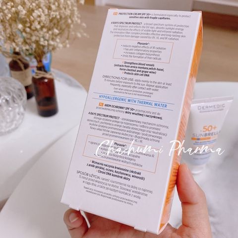 Dermedic SUNBRELLA Sun Protection Cream Skin With Fragile Capillaries SPF 50+ - Kem Chống Nắng Cho Da Mẩn Đỏ, Giãn Mao Mạch 50ml