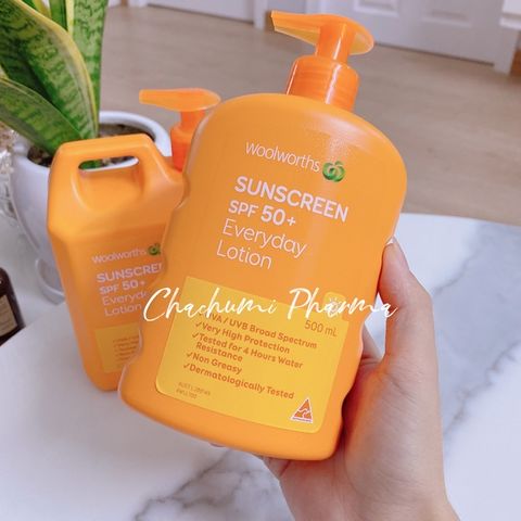 Woolworths sunscreen SPF 50+ everyday lotion - Kem chống nắng body