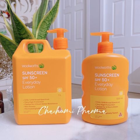 Woolworths sunscreen SPF 50+ everyday lotion - Kem chống nắng body