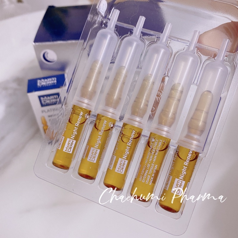 MartiDerm Platinum Night Renew Ampoule - Ampoule Chống Lão Hoá & Tái Tạo Da Ban Đêm