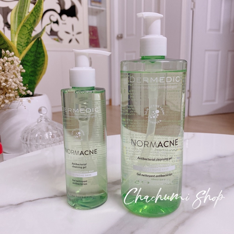 Dermedic Normacne Antibacterial Cleansing Gel - Sữa Rửa Mặt Cho Da Dầu Mụn Dạng Gel 200ml & 500ml