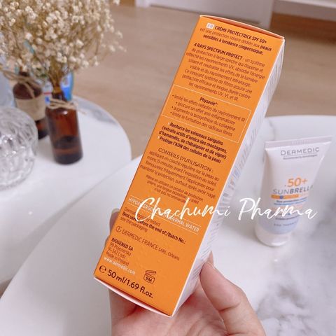 Dermedic SUNBRELLA Sun Protection Cream Skin With Fragile Capillaries SPF 50+ - Kem Chống Nắng Cho Da Mẩn Đỏ, Giãn Mao Mạch 50ml