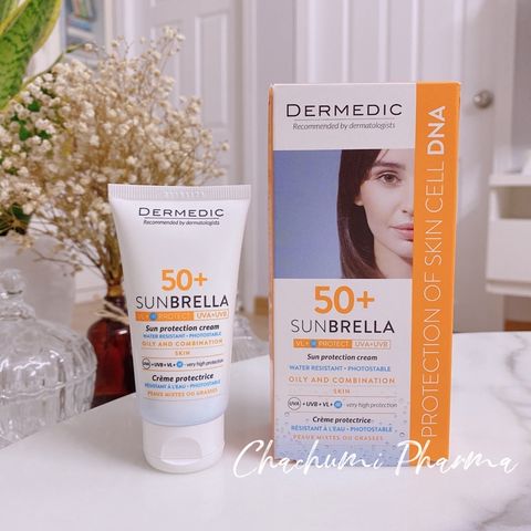Dermedic Sunbrella SPF 50+ Sun Protection Cream Oily And Combination Skin - Kem Chống Nắng Cho Da Dầu, Da Hỗn Hợp 50ml