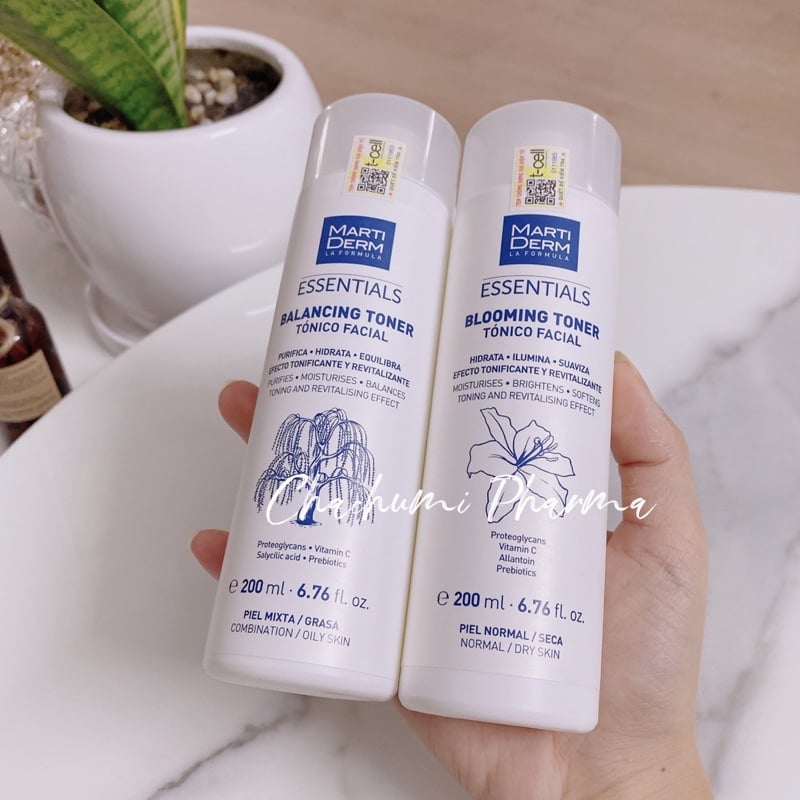 MartiDerm Essentials Blooming Toner - Nước Cân Bằng Dưỡng Ẩm Cho Da Thường Đến Khô 200ml