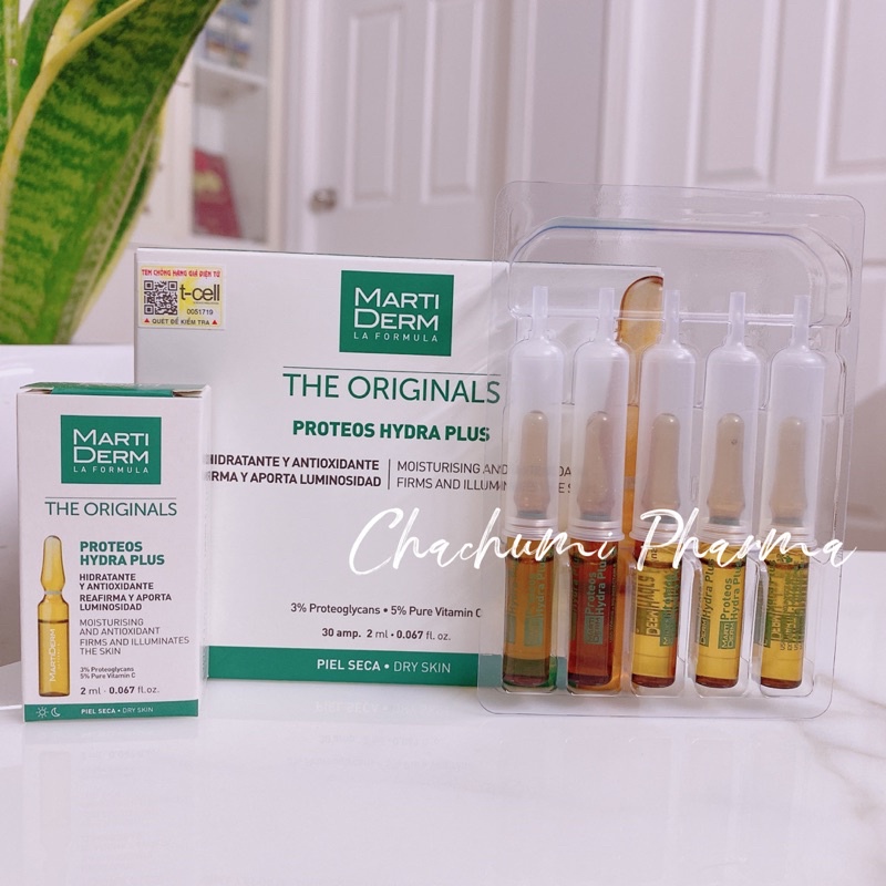 MartiDerm The Originals Proteos Hydra Plus - Ampoule Dưỡng Ẩm, Làm Săn Chắc & Ngừa Lão Hoá Da