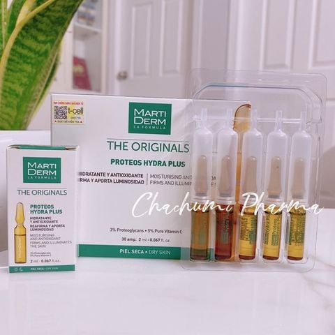 MartiDerm The Originals Proteos Hydra Plus - Ampoule Dưỡng Ẩm, Làm Săn Chắc & Ngừa Lão Hoá Da