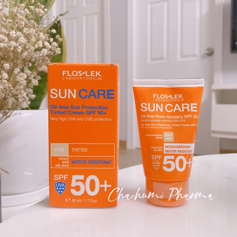 Floslek Suncare Oil Free Sun Protection Tinted Cream SPF 50+ 50ml