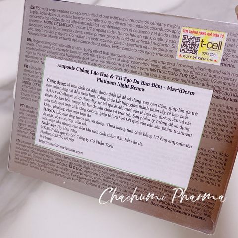 MartiDerm Platinum Night Renew Ampoule - Ampoule Chống Lão Hoá & Tái Tạo Da Ban Đêm