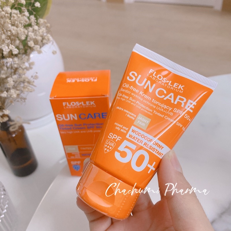 Floslek Suncare Oil Free Sun Protection Tinted Cream SPF 50+ 50ml