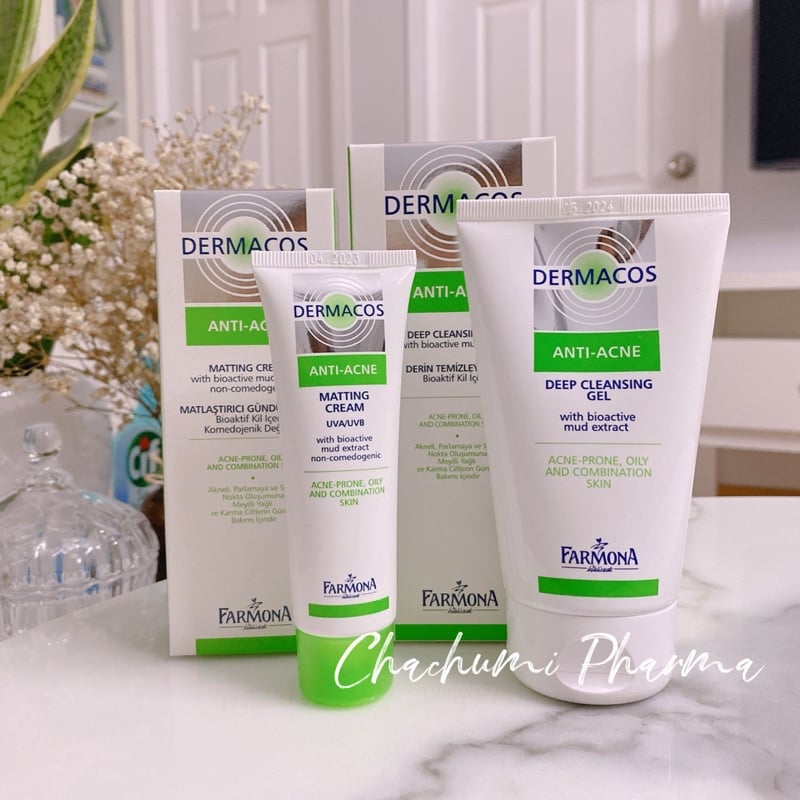 Farmona Dermacos Anti Acne Deep Cleansing Gel - Sửa Rửa Mặt Giảm Viêm, Giảm Nhờn Da 150ml