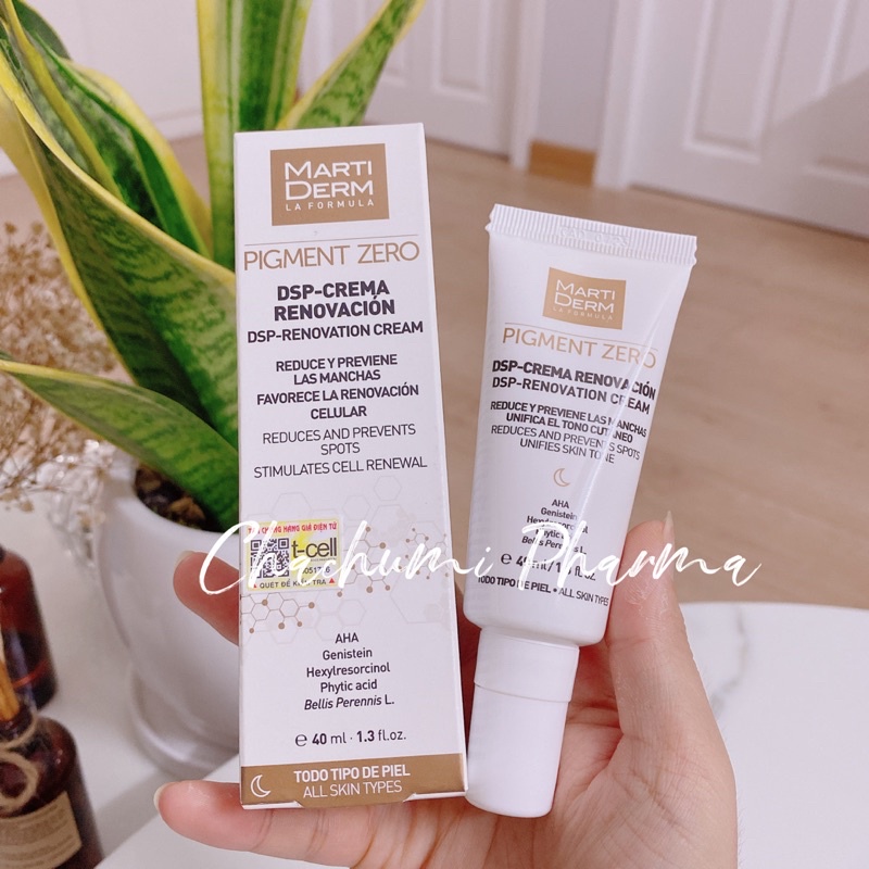 MartiDerm Pigment Zero DSP Renovation Cream - Kem Đêm Làm Sáng Da, Mờ Sắc Tố, Duy Trì Sau Hydroquinone 40ml