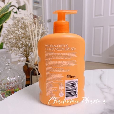 Woolworths sunscreen SPF 50+ everyday lotion - Kem chống nắng body