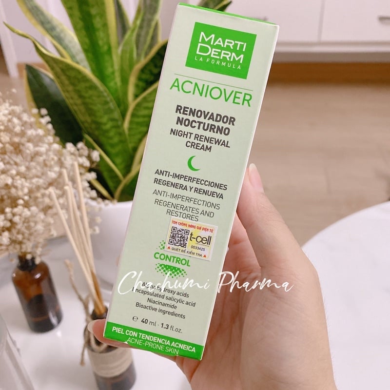 MartiDerm Acniover Night Renewal Cream - Kem Dưỡng Tái Tạo Ban Đêm Cho Da Dầu Mụn (40ml)