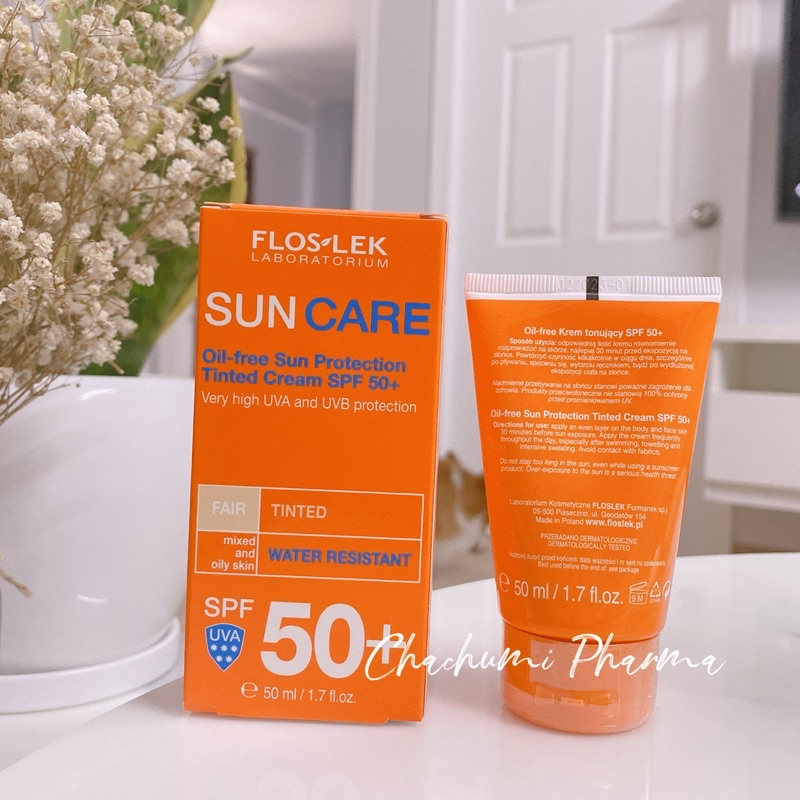 Floslek Suncare Oil Free Sun Protection Tinted Cream SPF 50+ 50ml