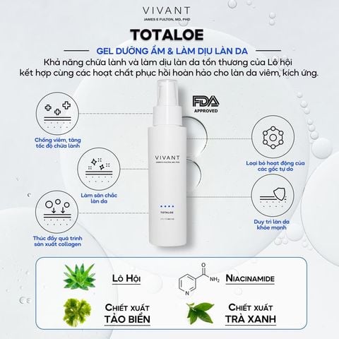 Vivant Totaloe Calming & Hydrating Gel - Gel dưỡng ẩm làm dịu da