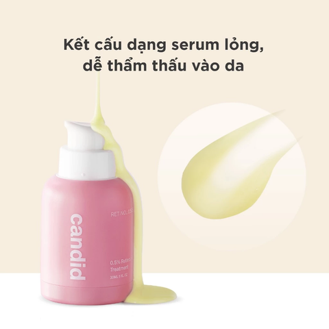 CANDID Retinol Treatment - Tinh Chất Retinol 0.5% 1% Hỗ Trợ Cải Thiện Nền Da  30ml