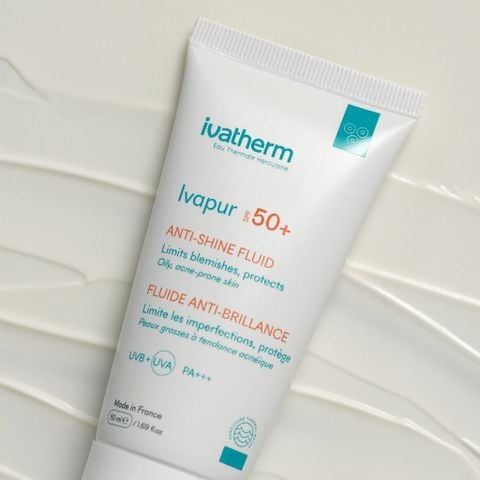 Ivatherm IVAPUR Anti-Shine Fluid - Kem chống nắng kiềm dầu SPF50+ 50ml