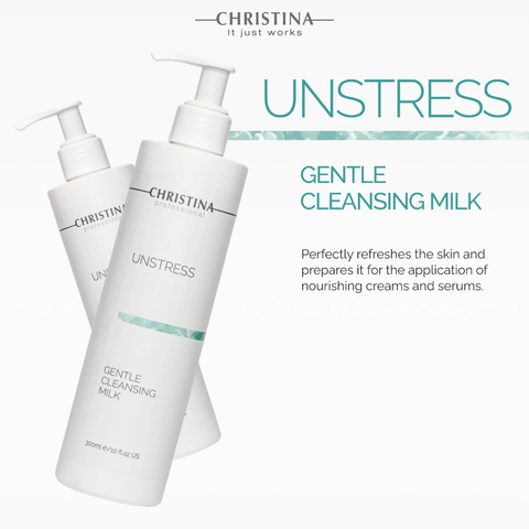 Christina Unstress Gentle Cleansing Milk - Sửa Rửa Mặt Cho Da Nhạy Cảm 300ml