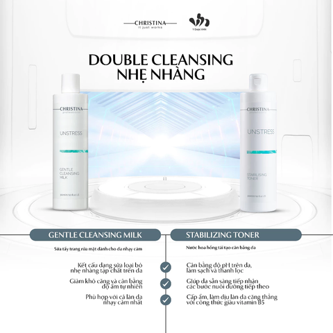 Toner Christina Unstress Stabilizing Toner 300ml Hỗ Trợ Tái Tạo, Cân Bằng Da 300ml