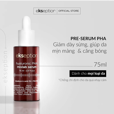 Tinh chất Ekseption Hyaluronic PHA Mixlab Serum giảm nếp nhăn và cải thiện độ đàn hồi cho da 75ml