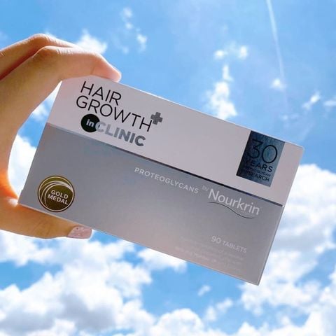 Nourkrin Hair Growth+ inCLINIC - Viên Uống Hỗ Trợ Kích Thích Mọc Tóc, Ngăn Ngừa Tình Trạng Rụng Tóc - 90 Viên
