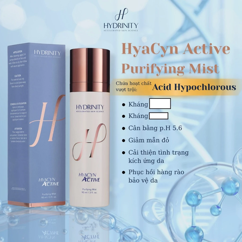 Xịt Dưỡng Hydrinity Hyacyn Active Purifying Mist Phục Hồi, Hỗ Trợ Thúc Đẩy Làm Lành Tổn Thương 90ml