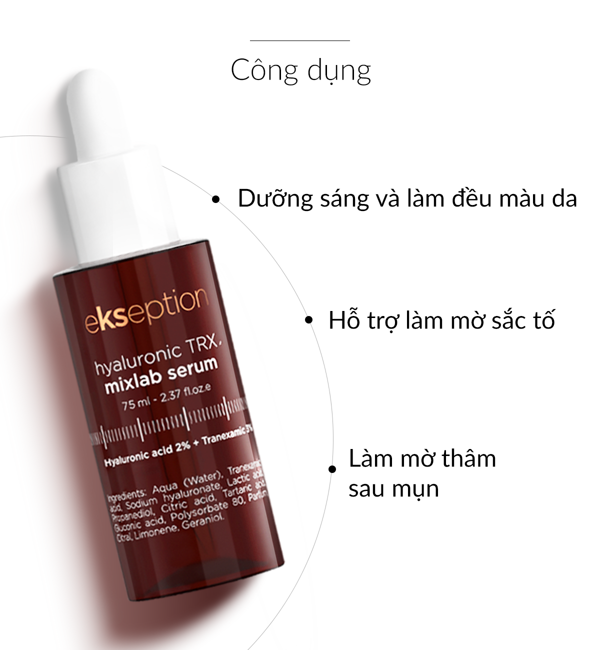 Tinh Chất Ekseption Hyaluronic TRX Mixlab Serum Dưỡng Sáng, Làm Mờ Sắc Tố Da 75ml