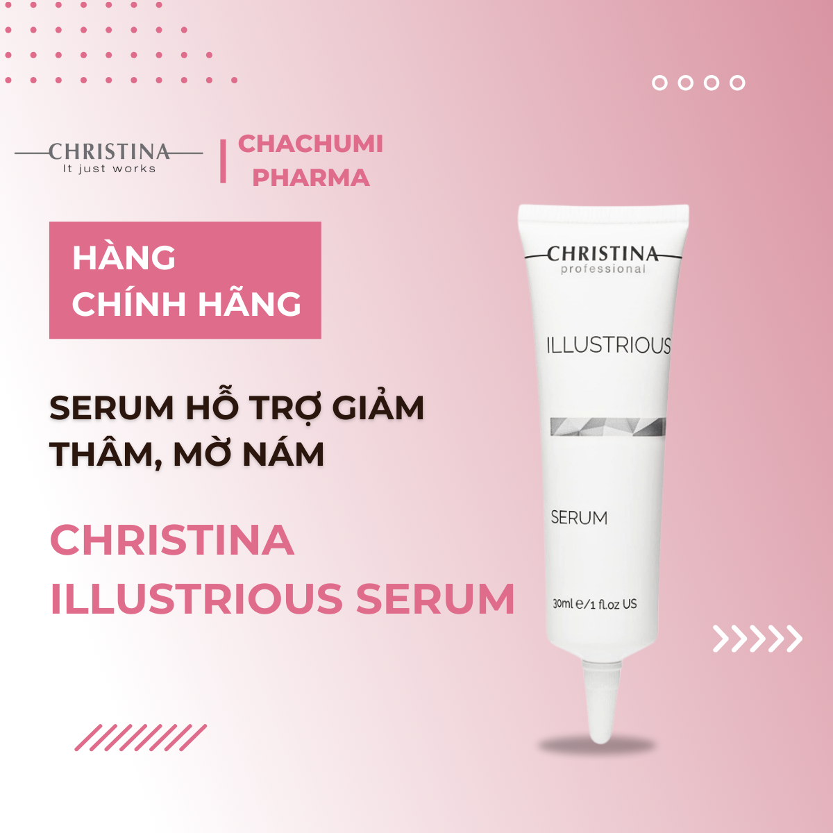 Tinh chất làm sáng da Christina Illustrious Serum hỗ trợ giảm thâm, mờ nám 30ml