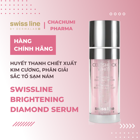 Swissline Cell Shock White Brightening Diamond Serum - Huyết thanh chiết xuất kim cương, phân giải sắc tố sạm nám làm trắng da hoàn mỹ