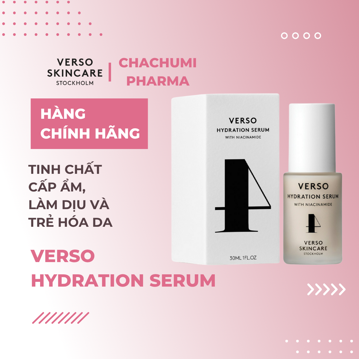 Verso Hydration Serum – Tinh Chất Cấp Ẩm Làm Dịu Da Nhạy Cảm, Phục Hồi Da Mất Nước 30ml