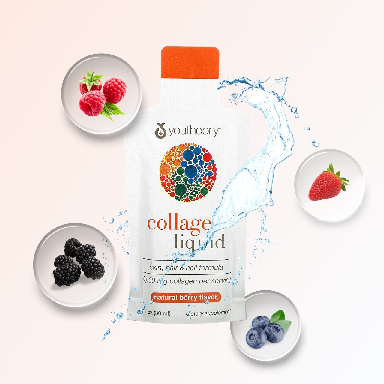 Youtheory Collagen Liquid Berry Flavor 30ml - Collagen Nước Vị Dâu Berry
