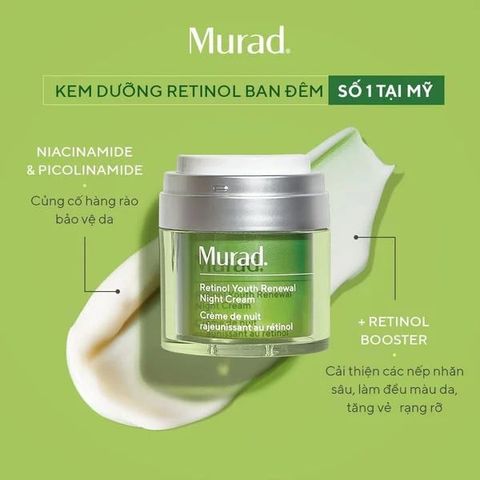 Murad Retinol Youth Renewal Night Cream  - Kem tái tạo trẻ hoá da ban đêm