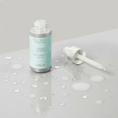 Swissline Cell Shock Age Intelligence Source Booster  Booster 1.5% HA +NMF+ ATP - Cấp nước chuyên sâu, làm đầy nếp nhăn, tái tạo độ ẩm & năng lượng cho da