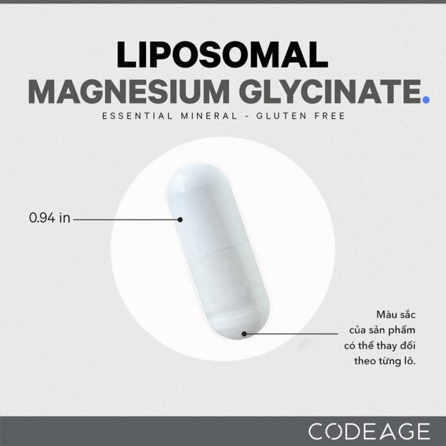 Codeage Liposomal Magnesium Glycinate 240v - Viên Uống Bổ Sung Magiê Hỗ Trợ Tập Gym, Giấc Ngủ, Xương Khớp, Giảm Stress