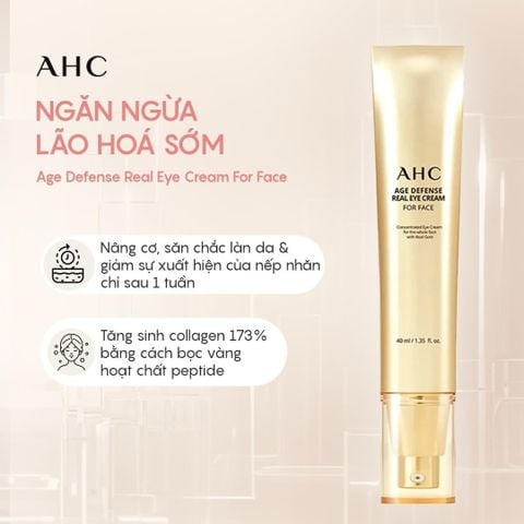 AHC Age Defense Real Eye Cream For Face Kem Mắt Hỗ Trợ Chống Lão Hóa Cho Toàn Mặt 40ml
