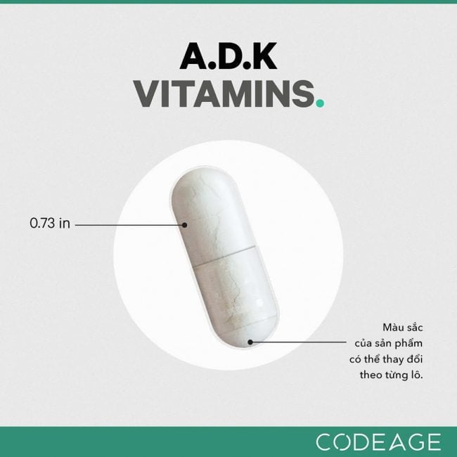 Codeage ADK Vitamins - Viên Uống Hỗ Trợ Xương Khớp, Tim Mạch, Thị Lực, Tăng Cường Sức Khỏe 180v