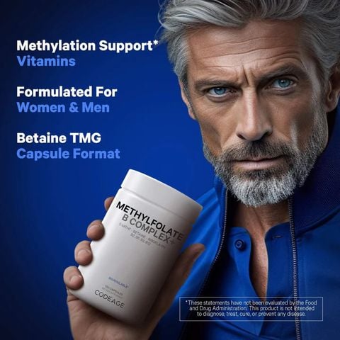 Codeage Methylfolate B Complex - Viên Uống Bổ Não Giúp Giảm Stress Giúp Dễ Ngủ 120v