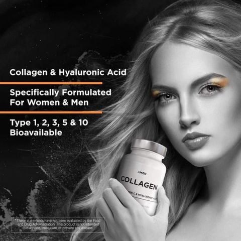 Codeage Amen Collagen+ - Viên Uống Làm Đẹp Bổ Sung Collagen, Vitamin C, HA 90 viên