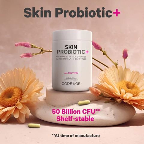 Codeage Skin Probiotic - Viên Uống Bổ Sung Lợi Khuẩn, Giảm Mụn & Khỏe Da 60 viên