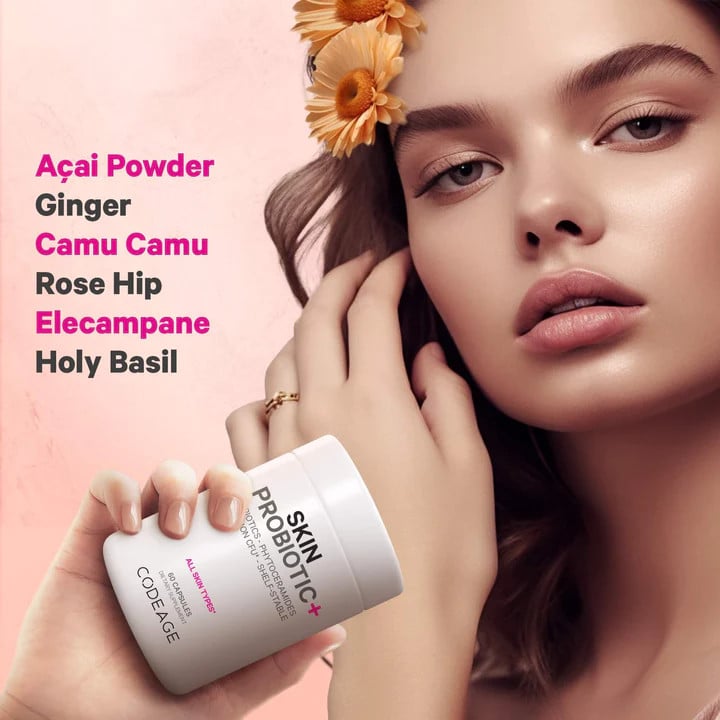 Codeage Skin Probiotic - Viên Uống Bổ Sung Lợi Khuẩn, Giảm Mụn & Khỏe Da 60 viên