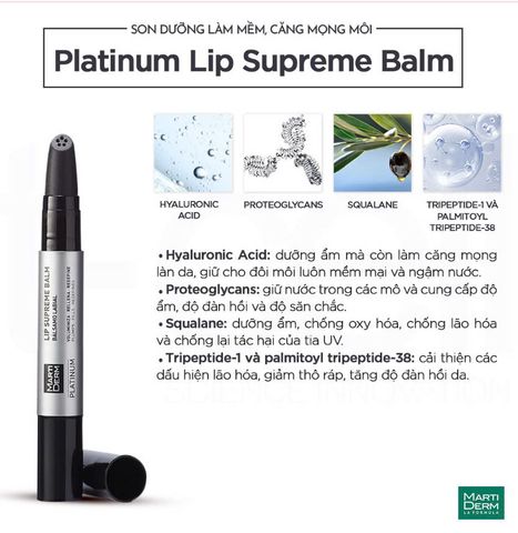 MartiDerm Platinum Lip Supreme Balm Dưỡng Môi Làm Mềm, Căng Mọng Môi 4.5ml