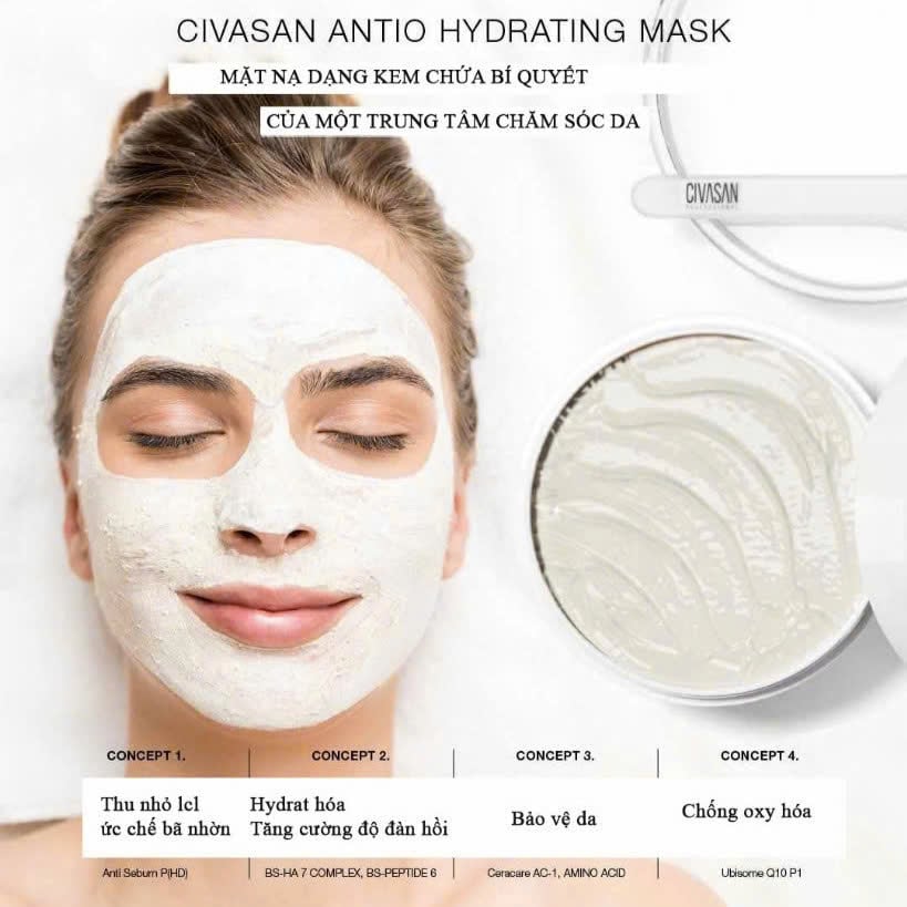 Civasan Antio Hydrating Mask - Mặt nạ dưỡng ẩm, làm dịu, thu nhỏ lỗ chân lông