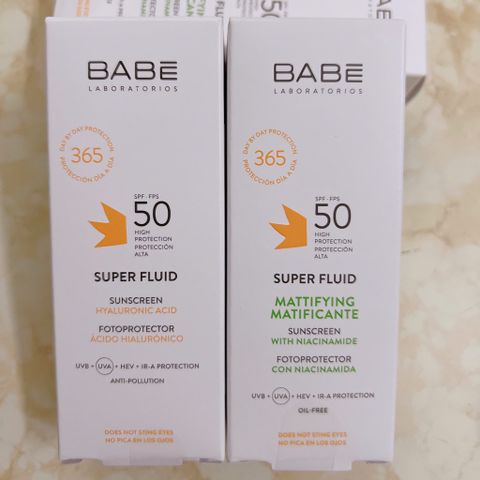 Kem Chống Nắng Phổ Rộng BABE Solar Super Fluid Screen Kiềm Dầu, Dưỡng Ẩm SPF50+