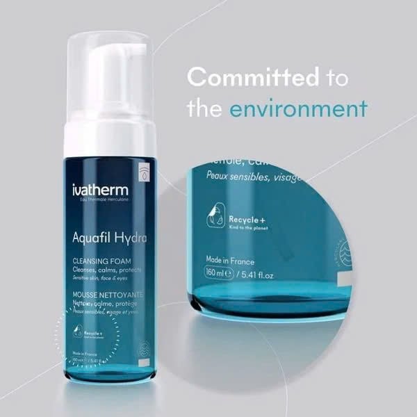 Sữa rửa mặt dạng bọt Ivatherm Aquafil Hydra Cleansing Foam dành cho da khô, nhạy cảm 160ml