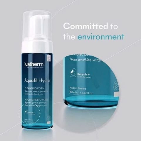 Sữa rửa mặt dạng bọt Ivatherm Aquafil Hydra Cleansing Foam dành cho da khô, nhạy cảm 160ml