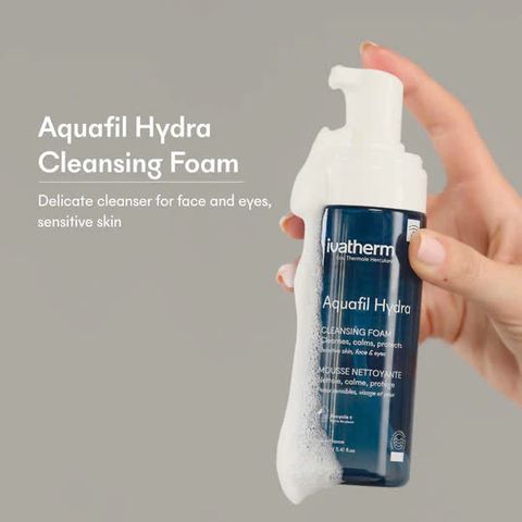 Sữa rửa mặt dạng bọt Ivatherm Aquafil Hydra Cleansing Foam dành cho da khô, nhạy cảm 160ml