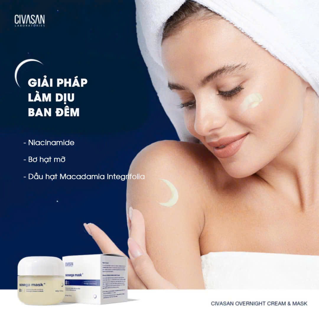 Civasan Sosega Mask - Mặt nạ ngủ hỗ trợ phục hồi và tái tạo da 50ml